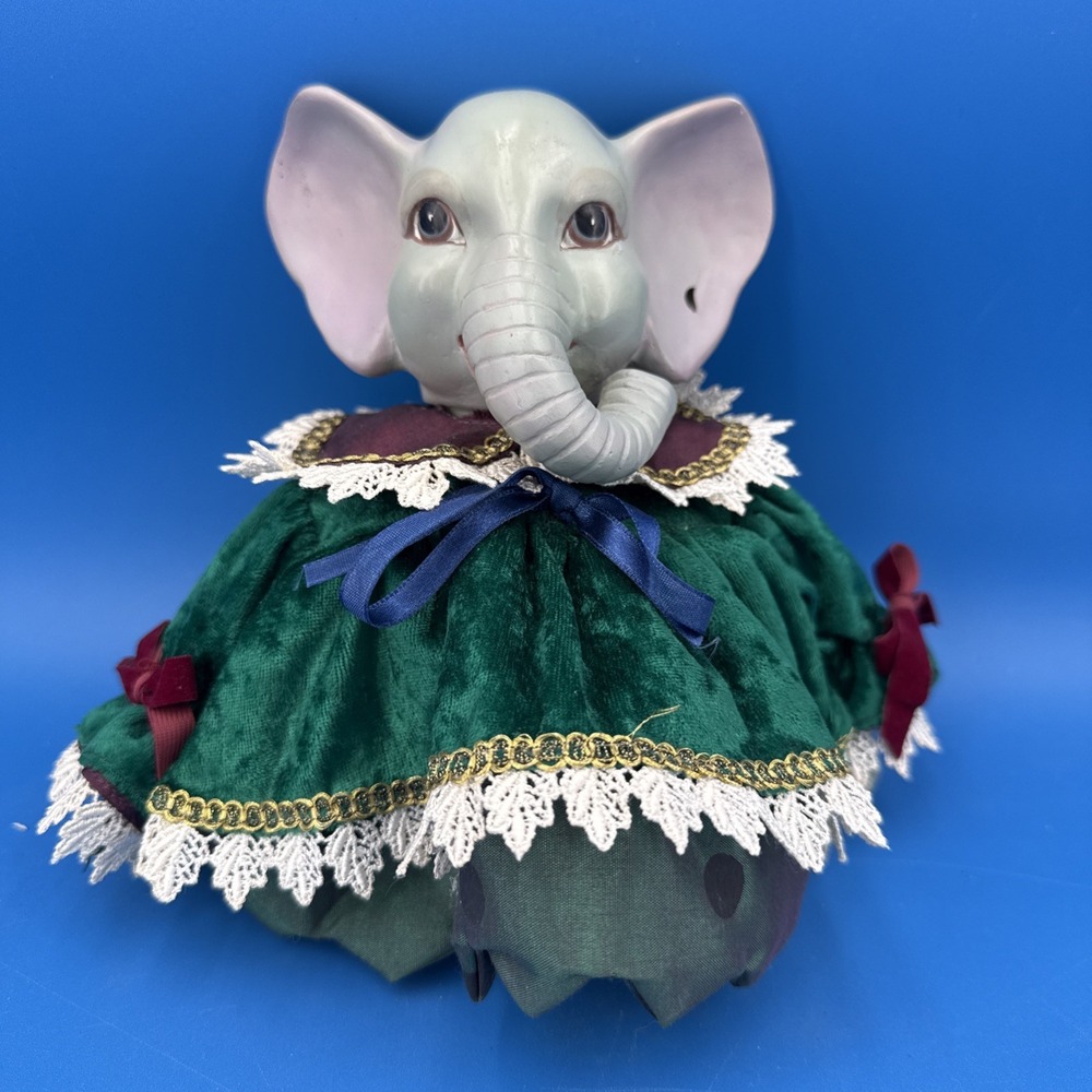 Katherine's Collection Wayne Kleski  Velvet Clothing Elephant Doll 8"
